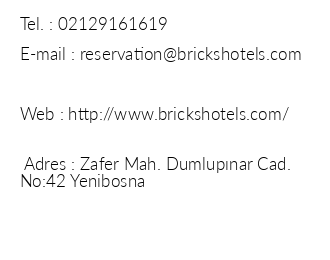 Bricks Airport Hotel iletiim bilgileri
